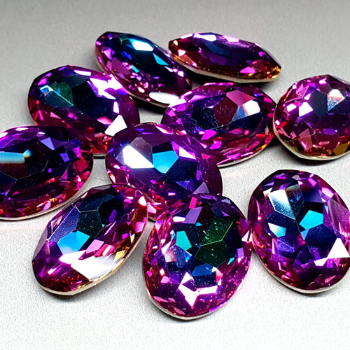 Oval glass crystals