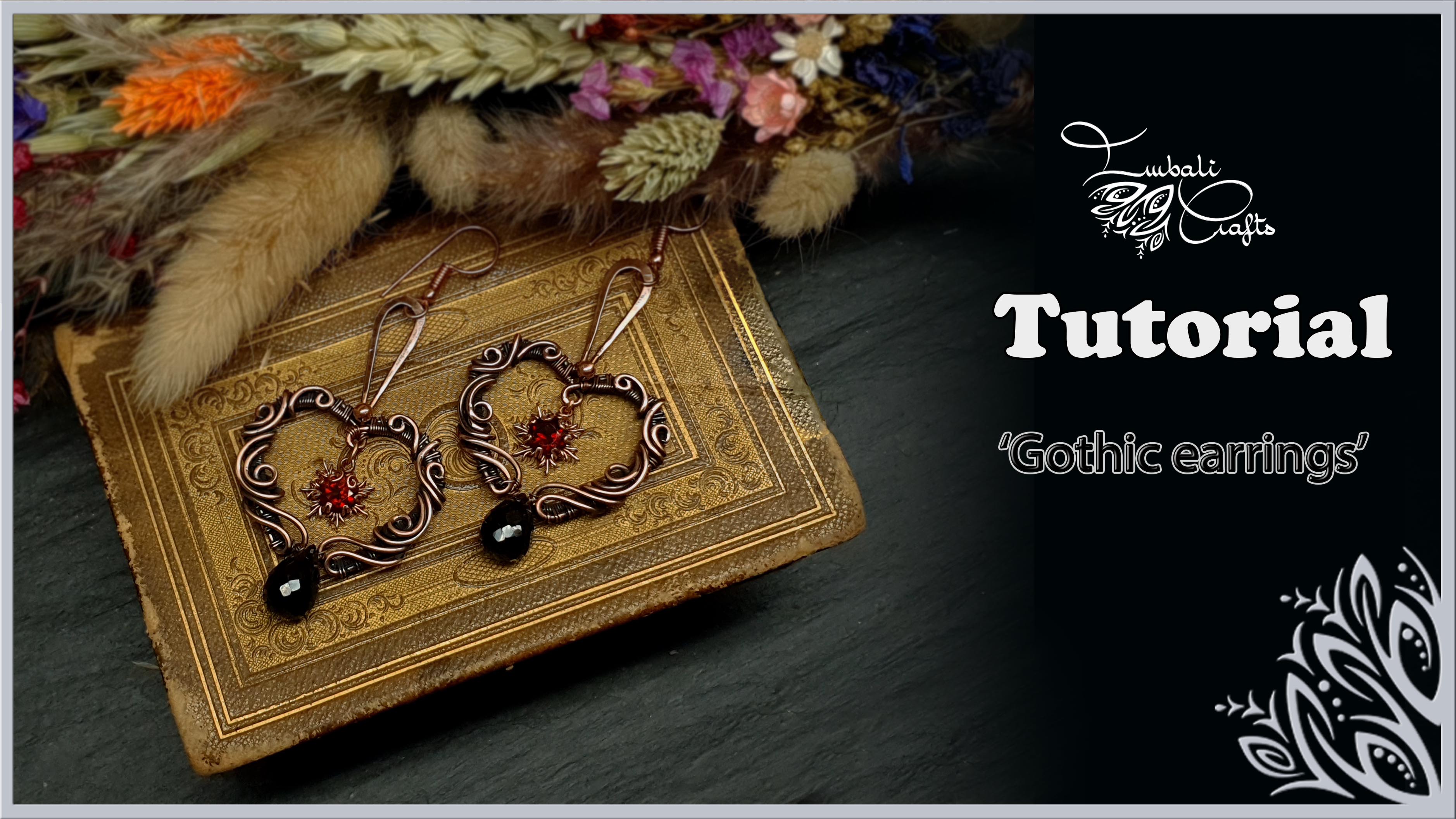 Load video: Gothic heart earrings - book - beginners projects