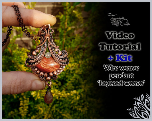 Kit + VIDEO tutorial - Red jasper pendant