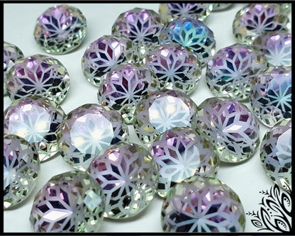 Glass crystal - round - 14 mm - Lavender