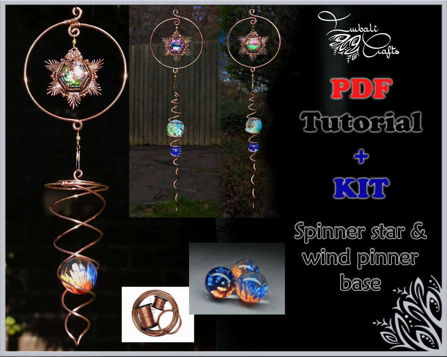 Kit + PDF Tutorial - Double sided star and wind spinner