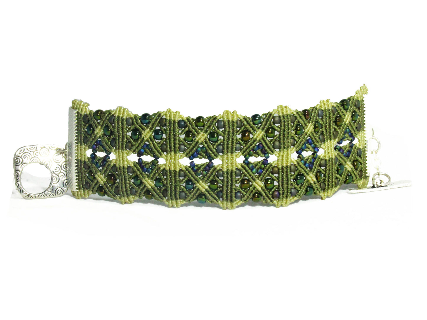 TUTORIAL - beaded cuff bracelet - macrame bracelet pattern - knot guide