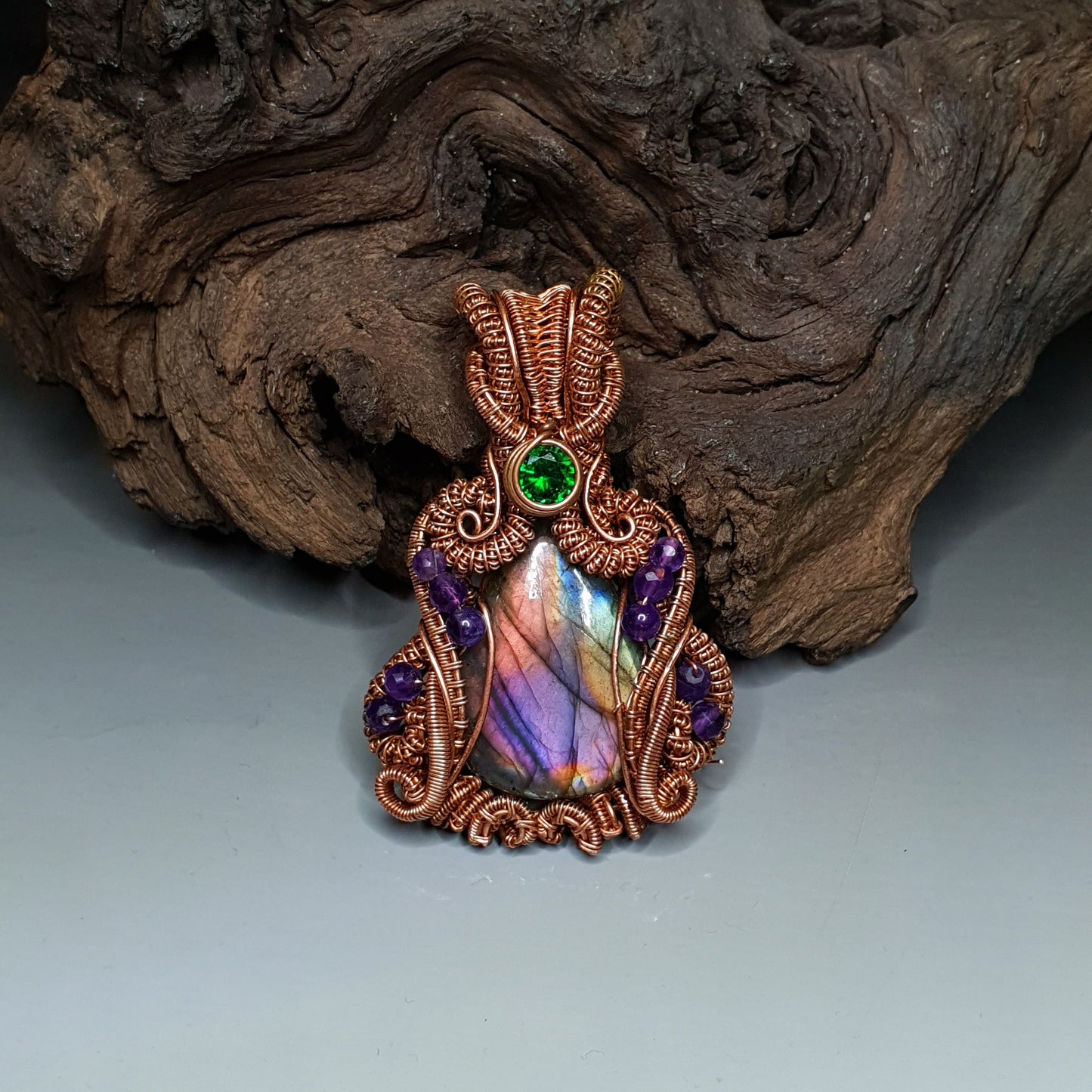 TUTORIAL - Heady weave pendant 'Rainbow' - wire wrap pendant tutorial - DIY jewellery - wire pendant tutorial