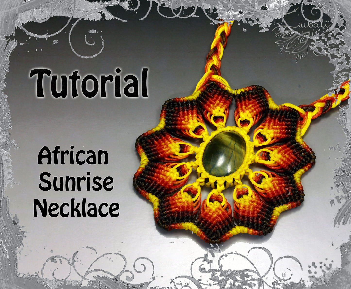 TUTORIAL - African sunrise necklace -Tigers eye pendant necklace pattern - natural gemstone necklace