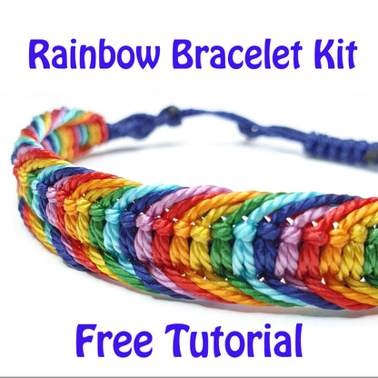 KIT - micro macrame rainbow bracelet - pride bracelet - friendship bracelet - key worker bracelet - materials