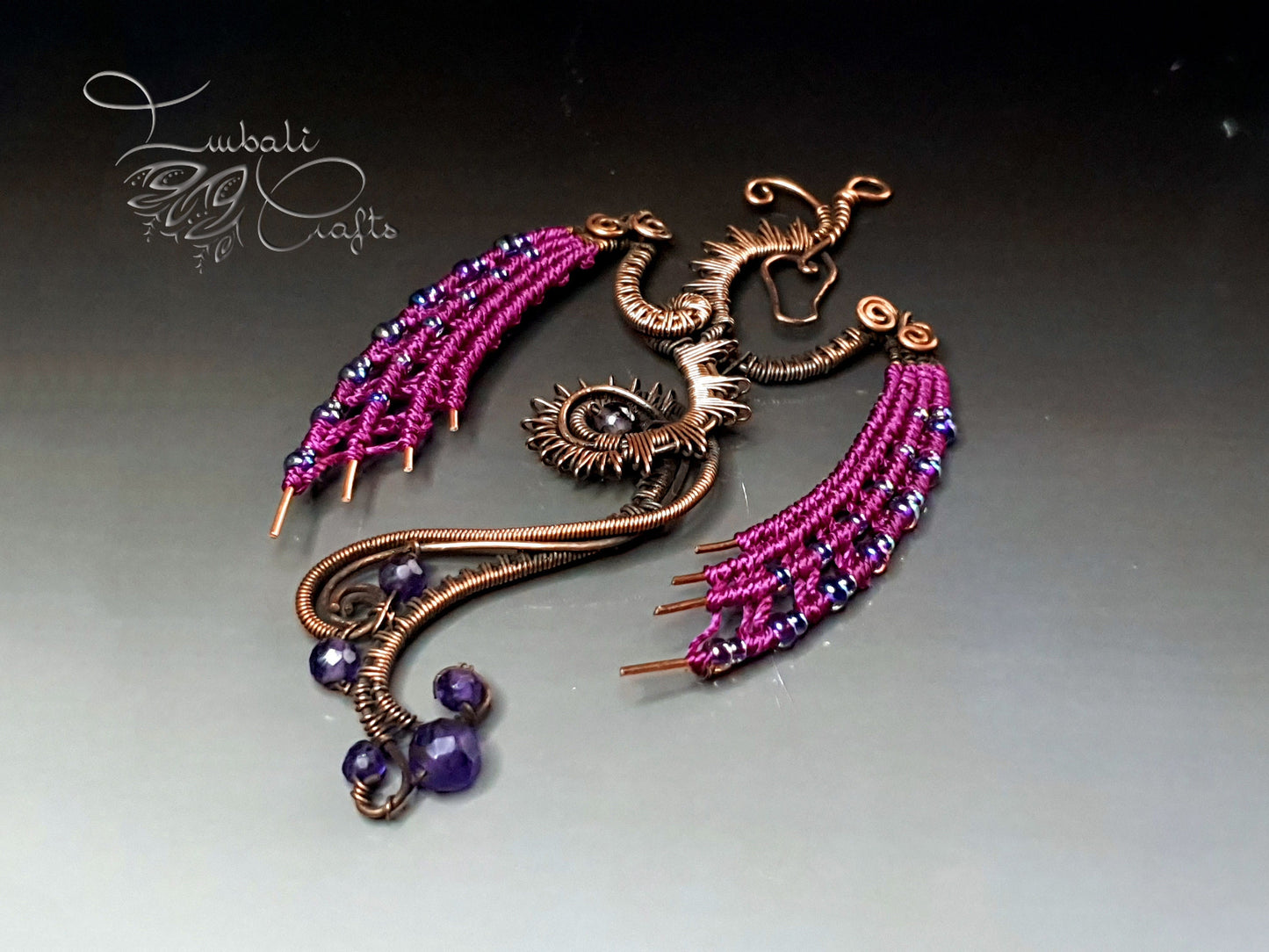 PDF tutorial - Dragon pendant - macrame & wire pattern - necklace tutorial - dragon necklace