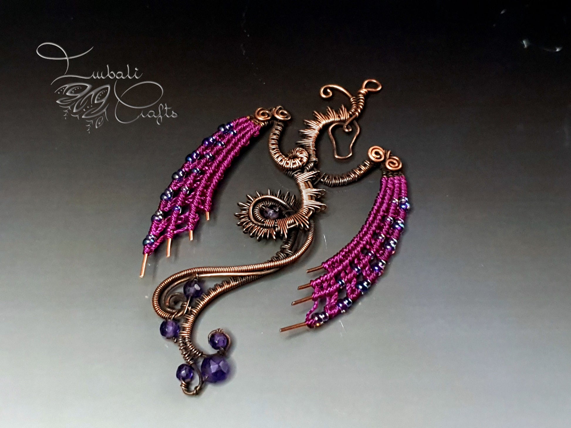 PDF tutorial - Dragon pendant - macrame & wire pattern - necklace tutorial - dragon necklace