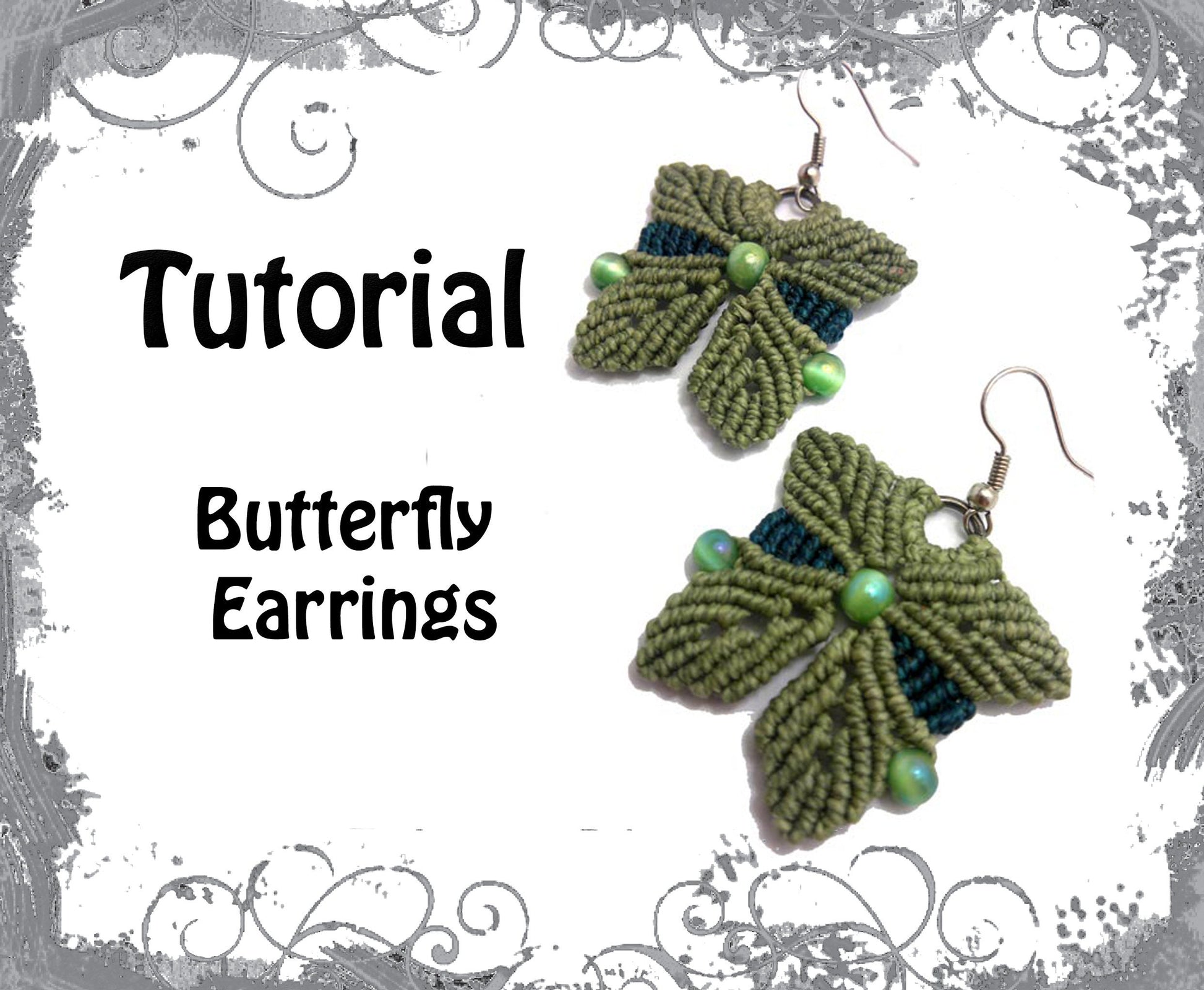 TUTORIAL - Butterfly Earrings - Macrame earrings -Boho earrings - Dangle earrings