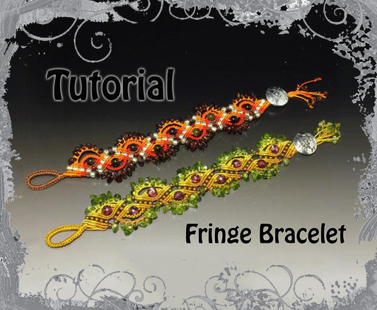 TUTORIAL - Fringe bracelet - Micro Macrame bracelet pattern - natural gemstone bracelet