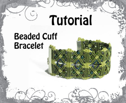 TUTORIAL - beaded cuff bracelet - macrame bracelet pattern - knot guide