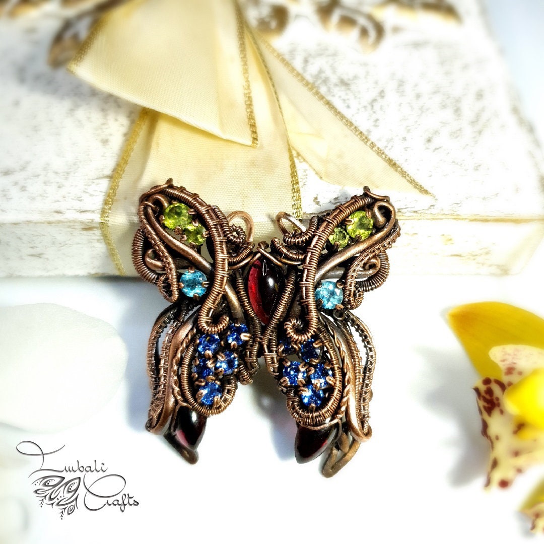 TUTORIAL - Butterfly - wire wrap pendant tutorial - DIY jewellery - gemstone setting tutorial