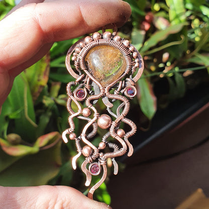 TUTORIAL - Hammered wire pendant 'Jellyfish' - wire weaving pattern - sea creature jewellery