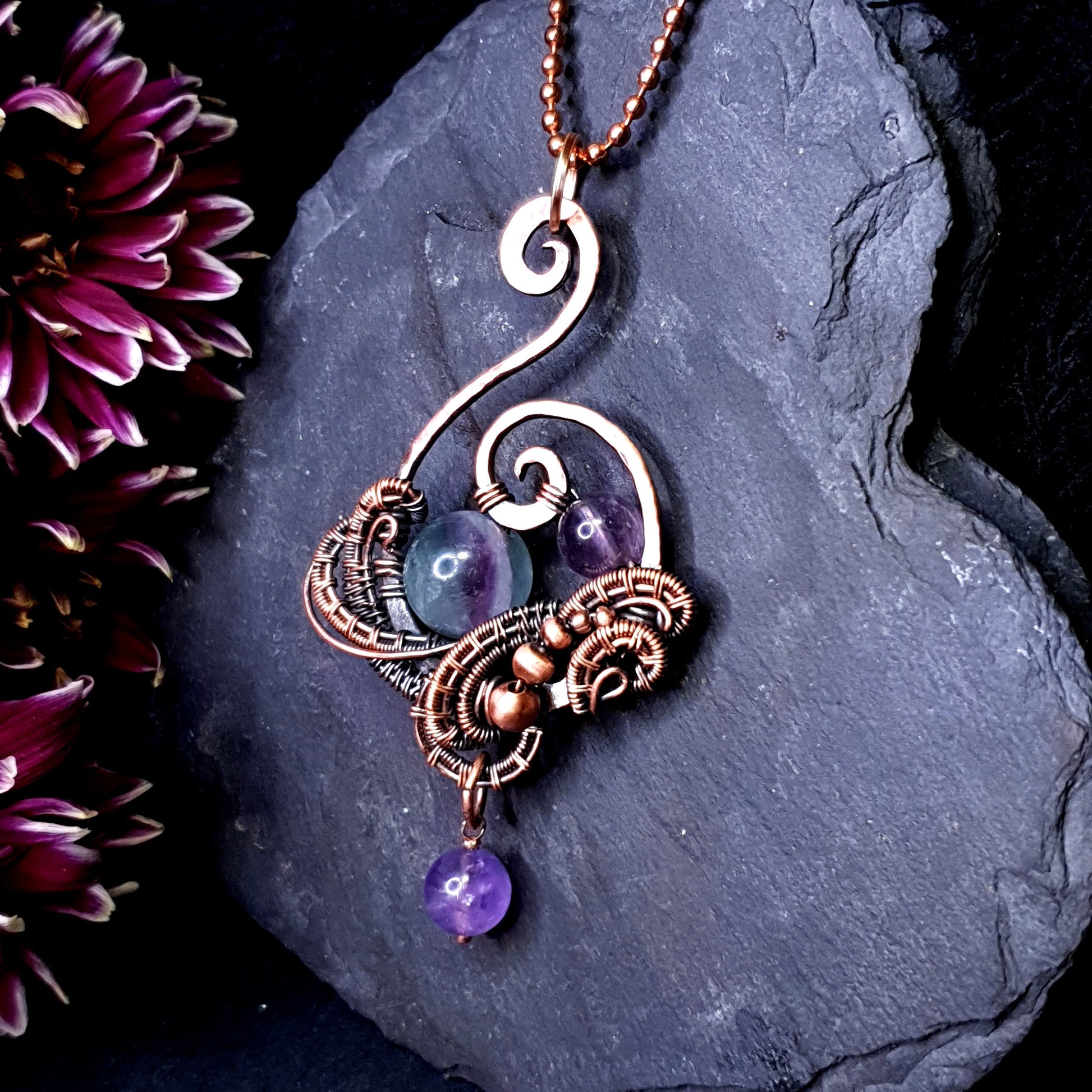 Kit + video tutorial - 'Galaxy' pendant - video tutorial - wire wrap tutorial - DIY jewellery