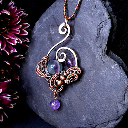 Kit + video tutorial - 'Galaxy' pendant - video tutorial - wire wrap tutorial - DIY jewellery