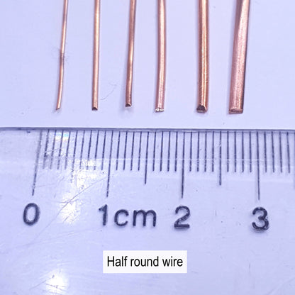 Half round copper wire - dead soft