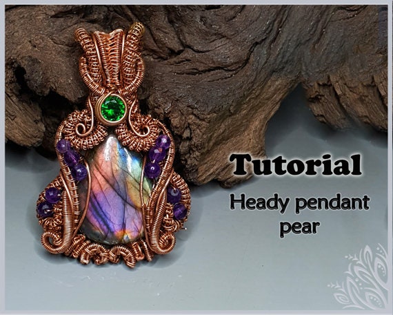 TUTORIAL - Heady weave pendant 'Rainbow' - wire wrap pendant tutorial - DIY jewellery - wire pendant tutorial