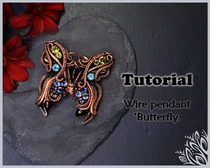 TUTORIAL - Butterfly - wire wrap pendant tutorial - DIY jewellery - gemstone setting tutorial