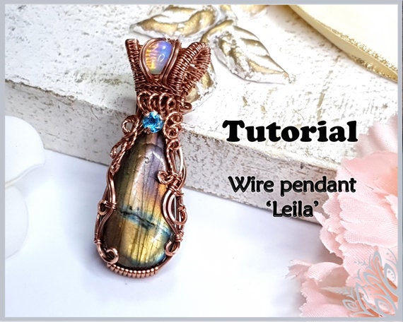 TUTORIAL - Gemstone & prong setting - wire wrap pendant tutorial - DIY jewellery - wire pendant tutorial