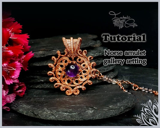 TUTORIAL - wire work pendant - wire weaving pattern - necklace tutorial - 'Purple crest' necklace