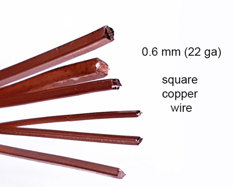 Square copper wire - dead soft - 1m - 5m - 10m