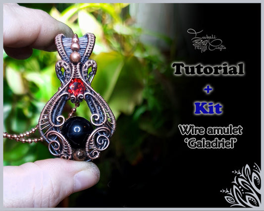 Kit + Video tutorial - Galadriel's amulet - elven wire weave pendant