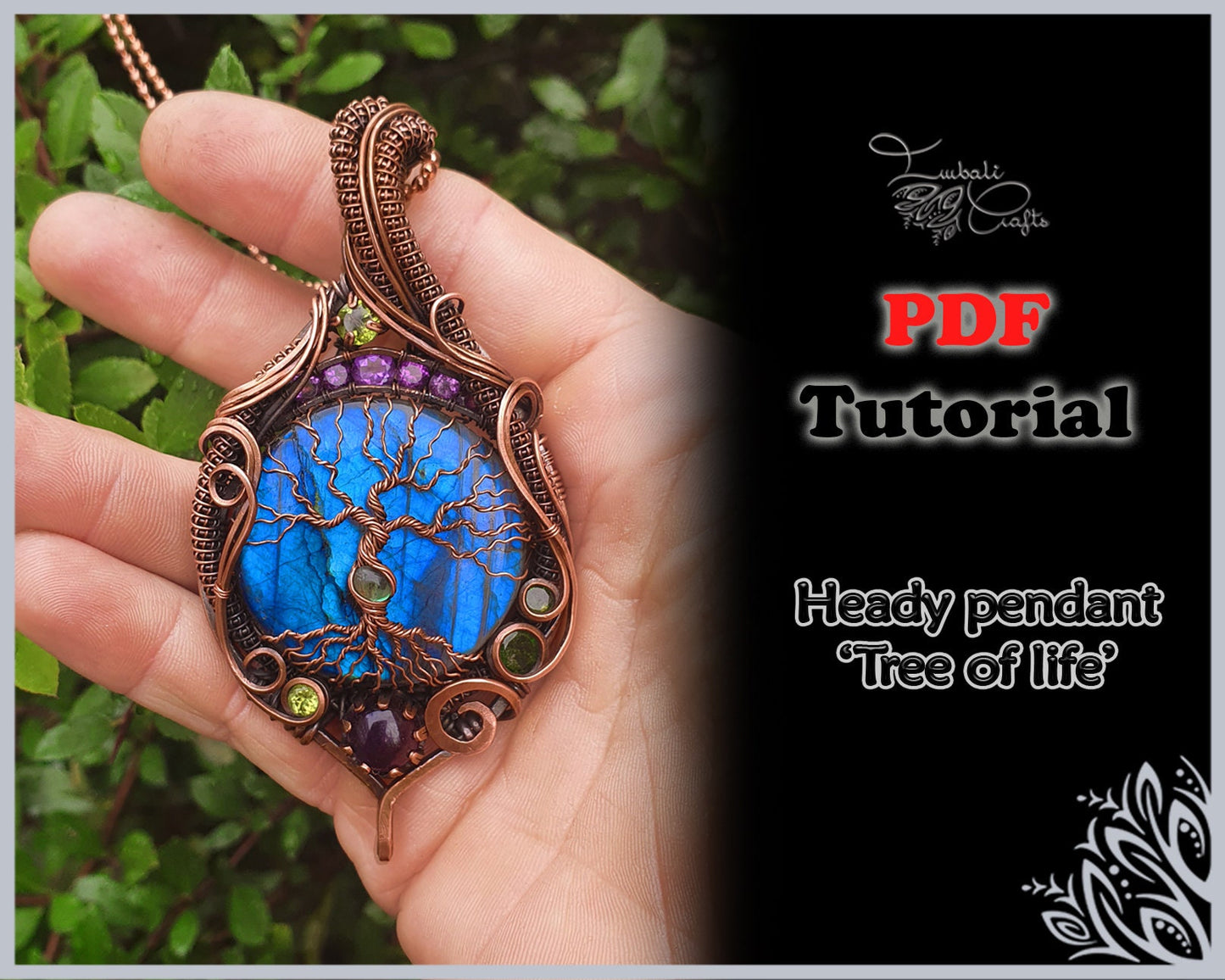 TUTORIAL - tree of life pendant - wire weaving pattern - necklace tutorial - wire work pendant - Yggdrasil