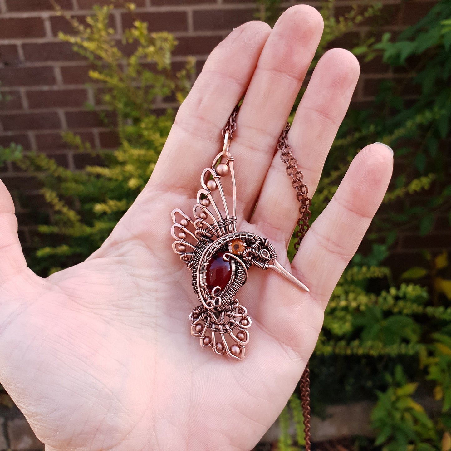 Kit + PDF Tutorial - hummingbird heady pendant - wire weaving pattern - necklace tutorial - wire pendant