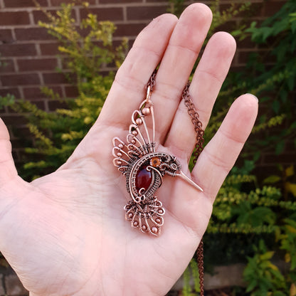 Kit + PDF Tutorial - hummingbird heady pendant - wire weaving pattern - necklace tutorial - wire pendant