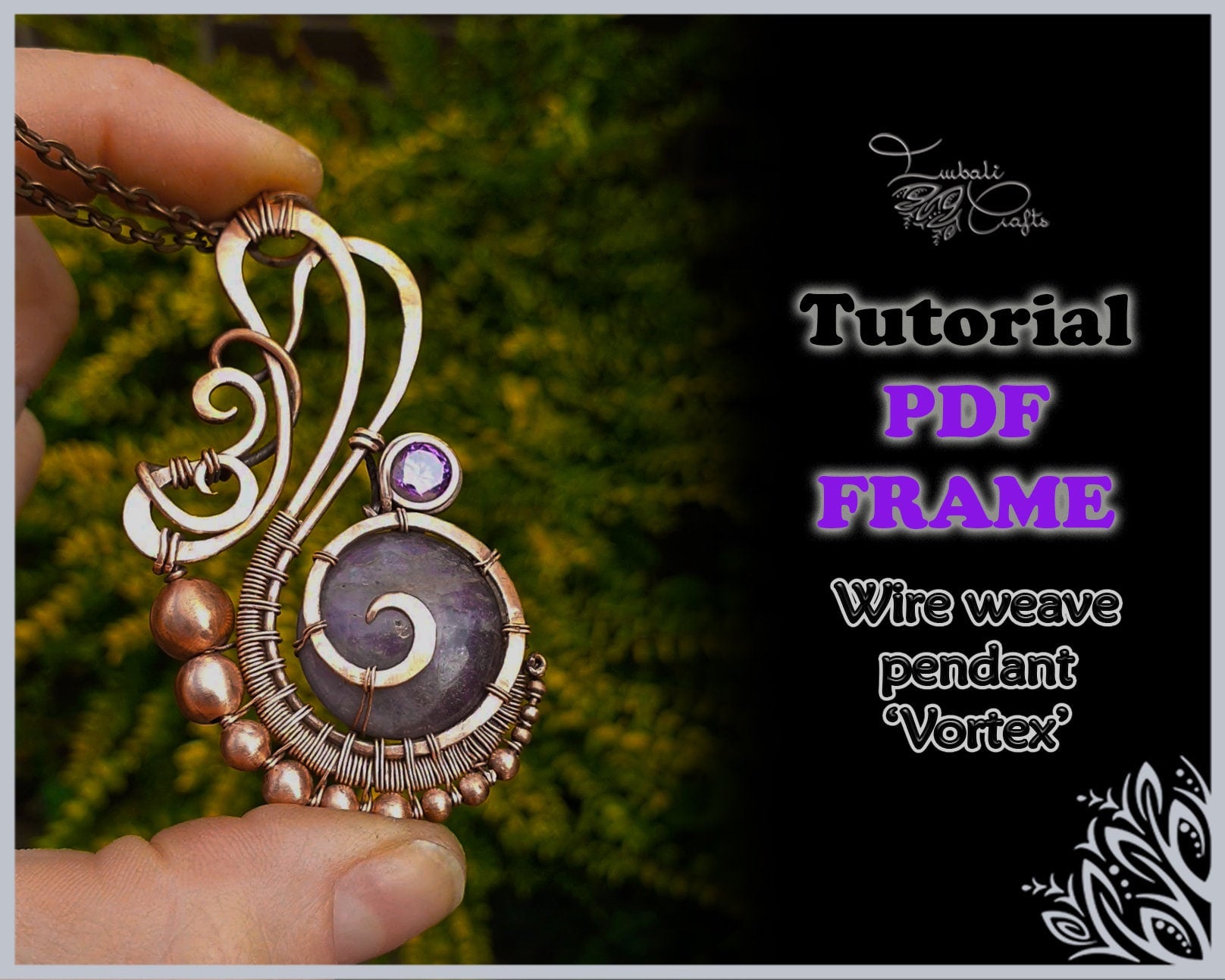 TUTORIAL - Printable base frame template for 'Vortex' pendant video tutorial - wire wrap tutorial - DIY jewellery