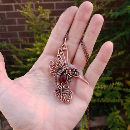 Kit + PDF Tutorial - hummingbird heady pendant - wire weaving pattern - necklace tutorial - wire pendant