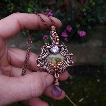 PDF Tutorial - wire wrap 'Shooting star' pendant - wire weaving pattern - DIY jewellery