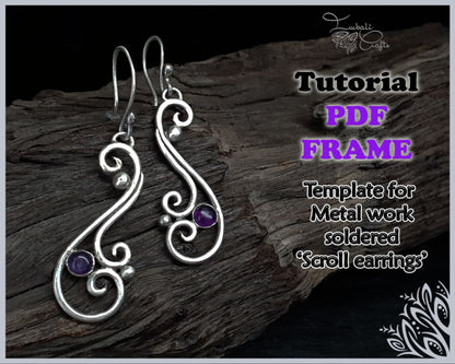 PDF frame + free tutorial for scroll earrings tutorial