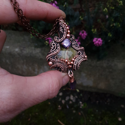 Kit + PDF Tutorial - wire wrap 'Shooting star' pendant - wire weaving pattern - DIY jewellery