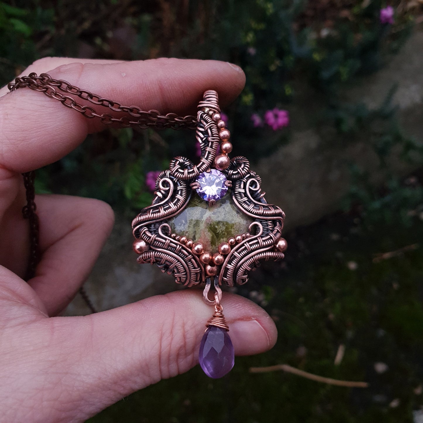 Kit + PDF Tutorial - wire wrap 'Shooting star' pendant - wire weaving pattern - DIY jewellery