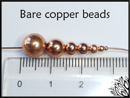 Unplated bare copper beads