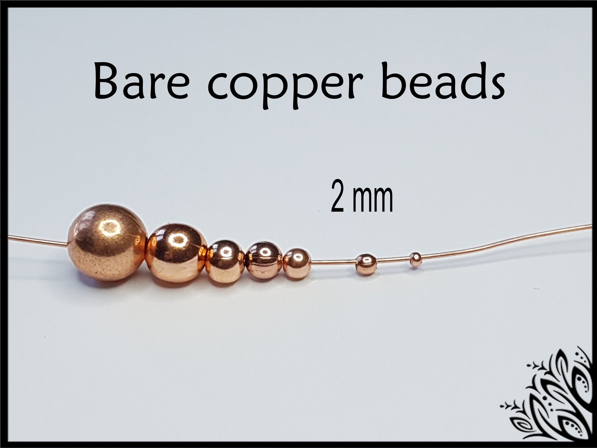 Unplated bare copper beads