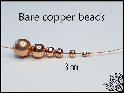 Unplated bare copper beads