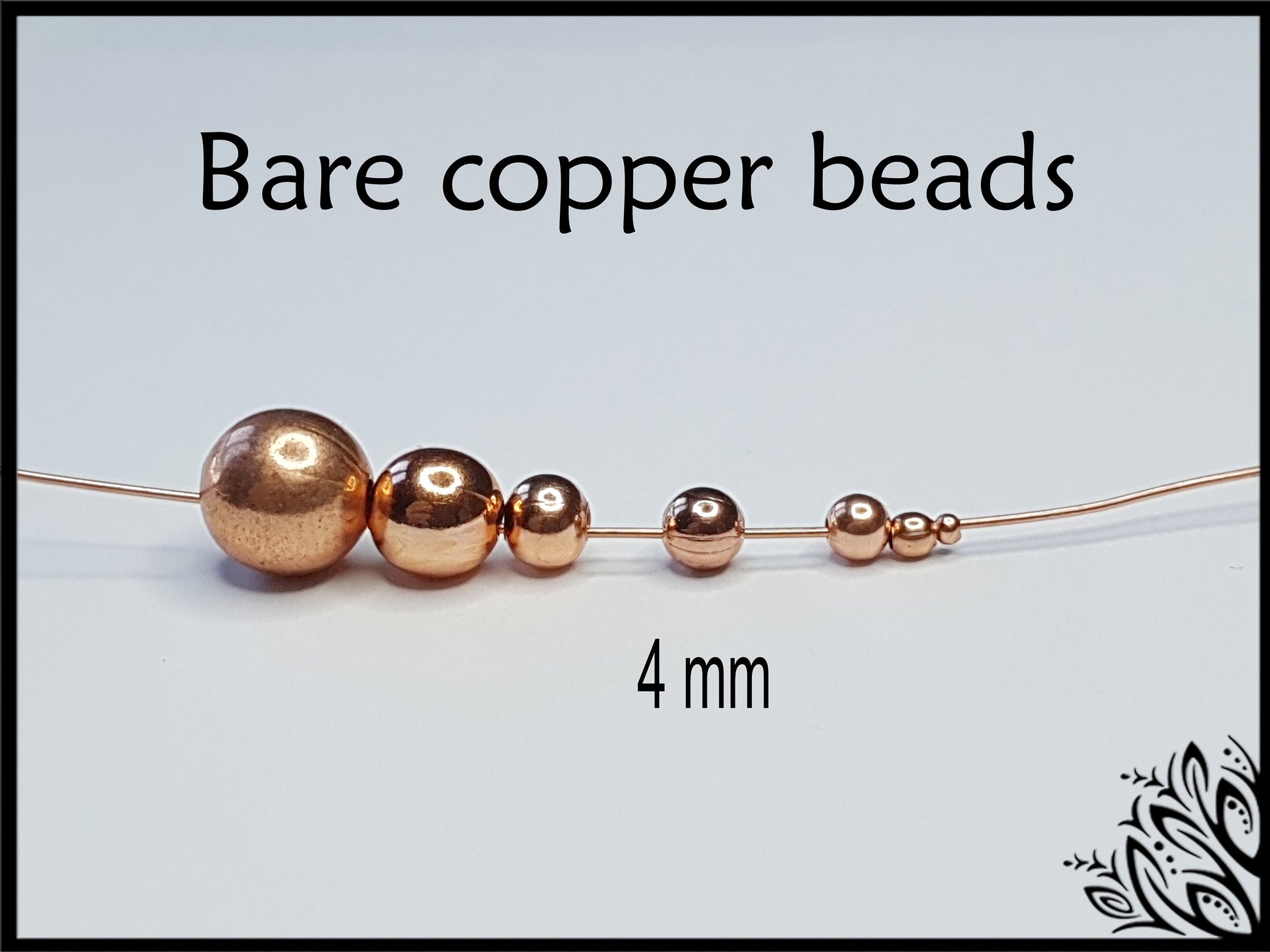 Unplated bare copper beads