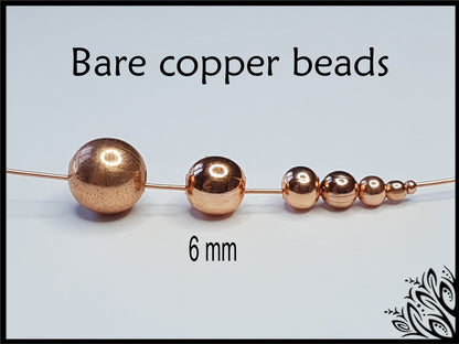 Unplated bare copper beads