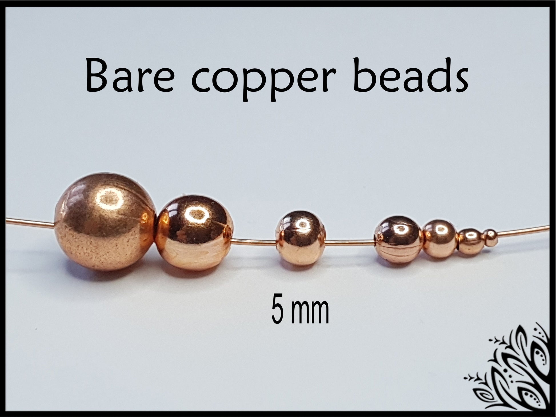 Unplated bare copper beads