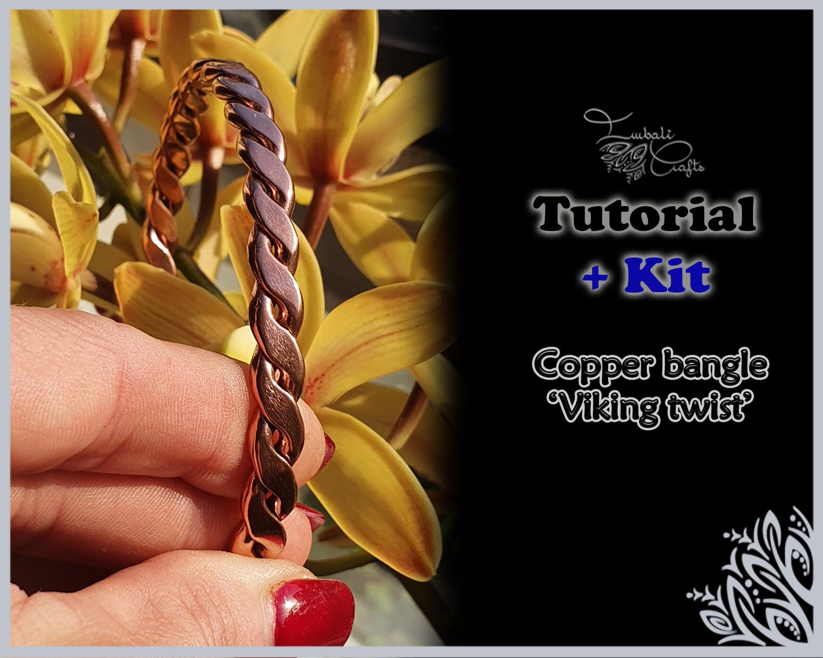 PDF tutorial + wire - Viking Twist Bangle - Metal work bangle bracelet tutorial - DIY jewellery - men's or ladies bangle bracelet tutorial