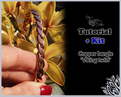 PDF tutorial + wire - Viking Twist Bangle - Metal work bangle bracelet tutorial - DIY jewellery - men's or ladies bangle bracelet tutorial