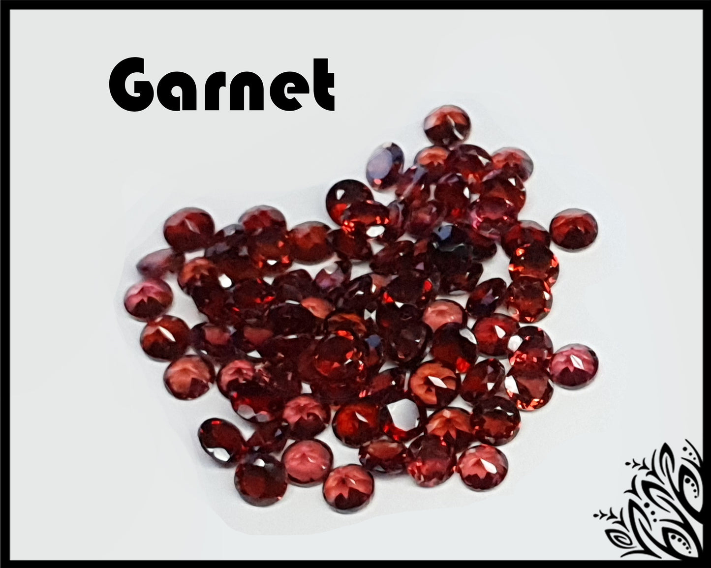 Garnet - loose gemstone - various sizes - round faceted cut