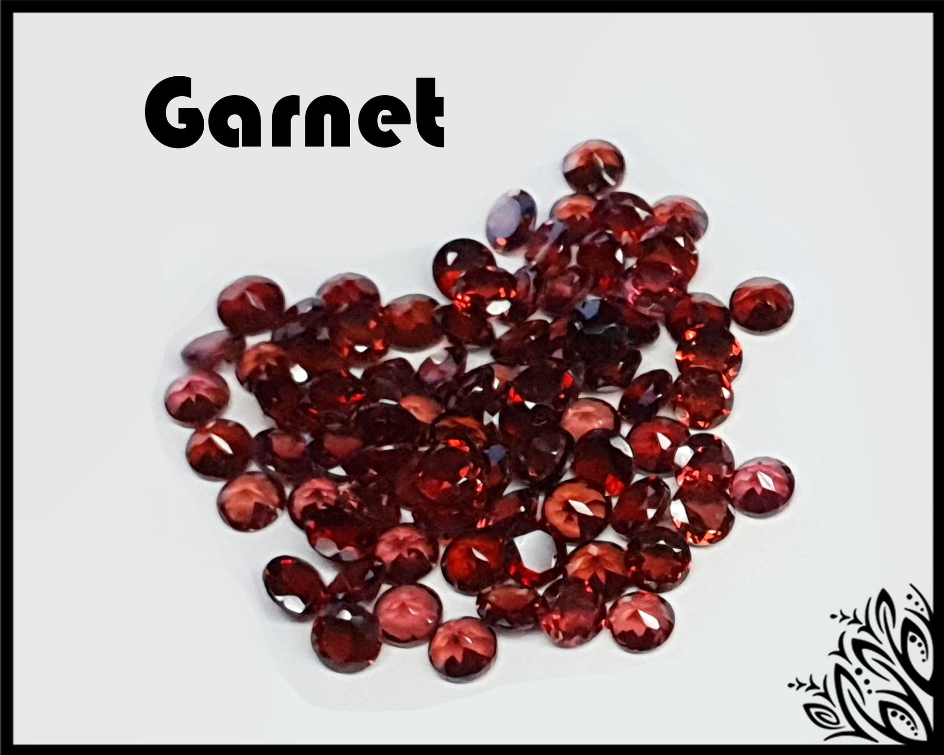 Garnet - loose gemstone - various sizes - round faceted cut