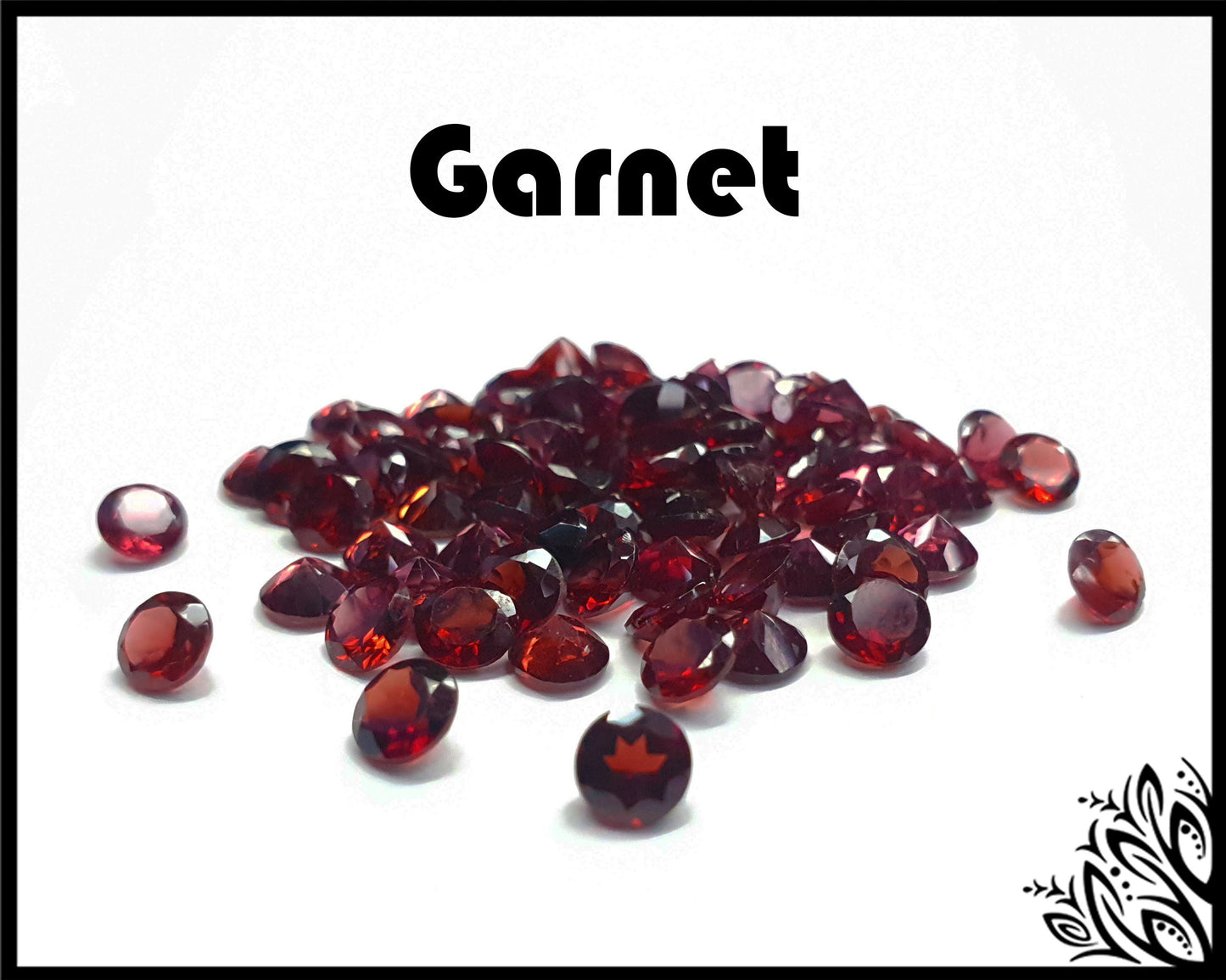 Garnet - loose gemstone - various sizes - round faceted cut