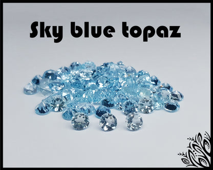 Topaz - loose gemstone - various sizes - round faceted cut