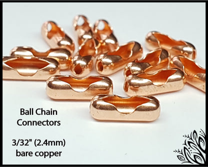 Finished ball chain - 2.4 mm - bare unplated copper