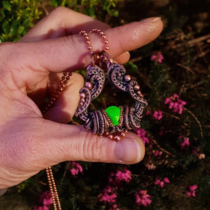 Kit + VIDEO tutorial - 'NOVA' wire weaving pattern - necklace tutorial - wire pendant