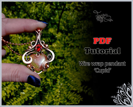 PDF tutorial - 'Cupid' - wire weaving pattern - necklace tutorial - wire pendant