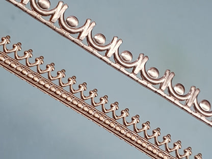 Gallery wire - bezel strip - crown pattern - 10 cm (3.9") strip